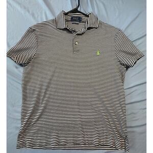 Polo Ralph Lauren Pima Soft Touch Polo Blue & White Striped Women Medium